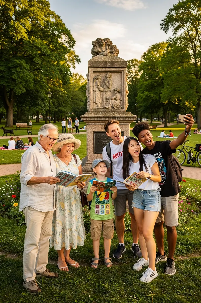 Käes paberist juhisraamat, mille sees on detailne linnakaart ja tempelkohtade märgistus.